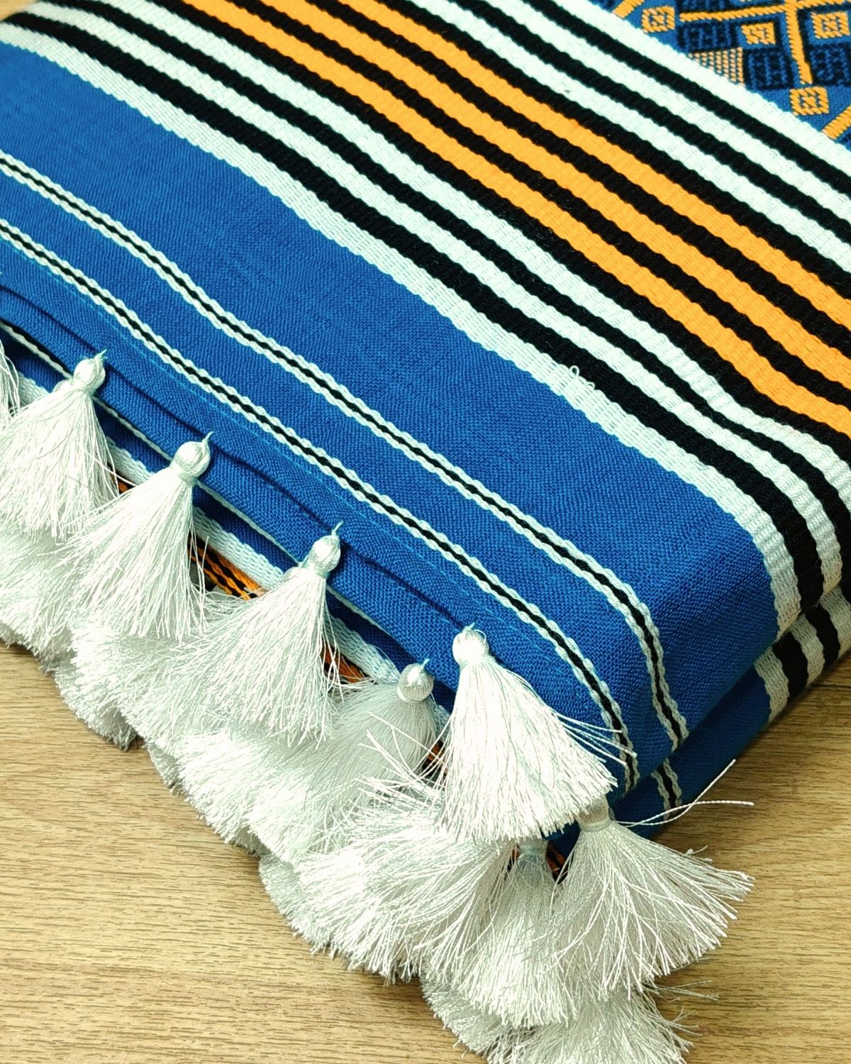 Ribi design Mising mekhela sador - Blue