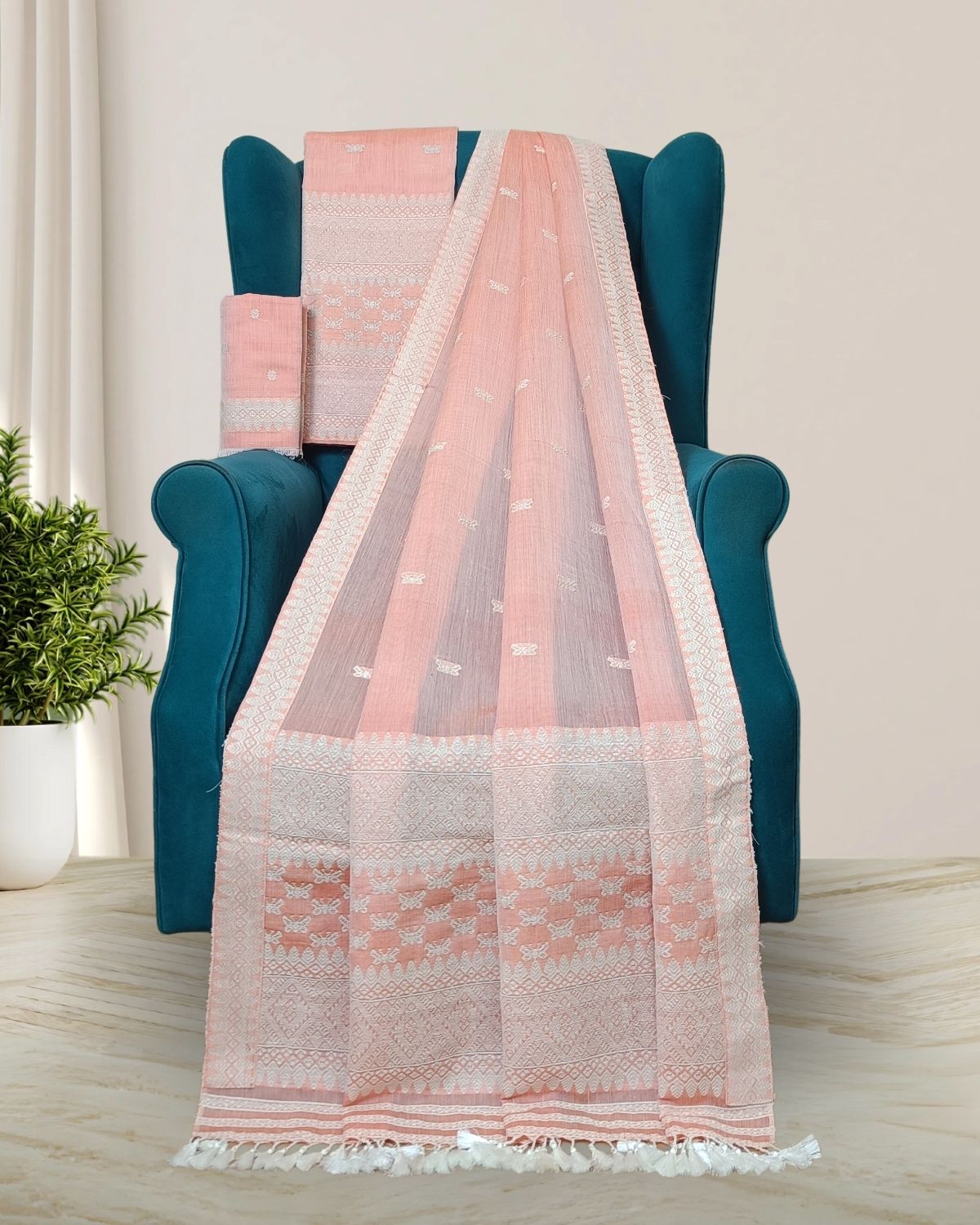 Padmini cotton x Dyed nuni mekhela sador