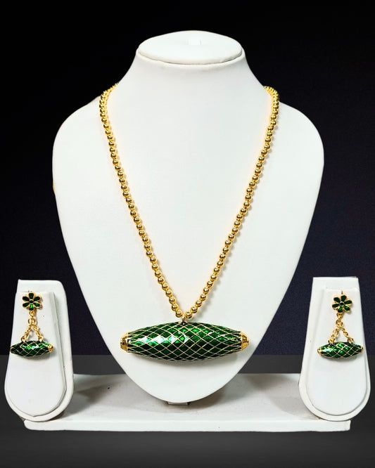 Green long dhulbiri set