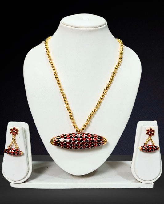 Black & red long dhulbiri set