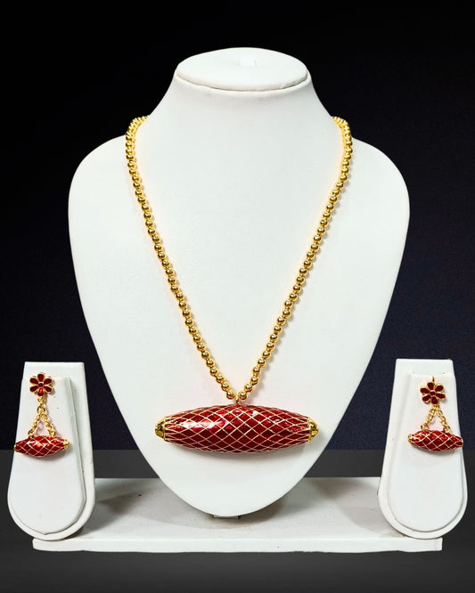 Red long dhulbiri set