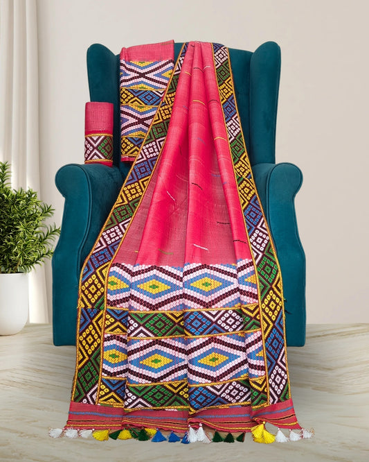 Semi nuni Mising mekhela sador - DMC motifs