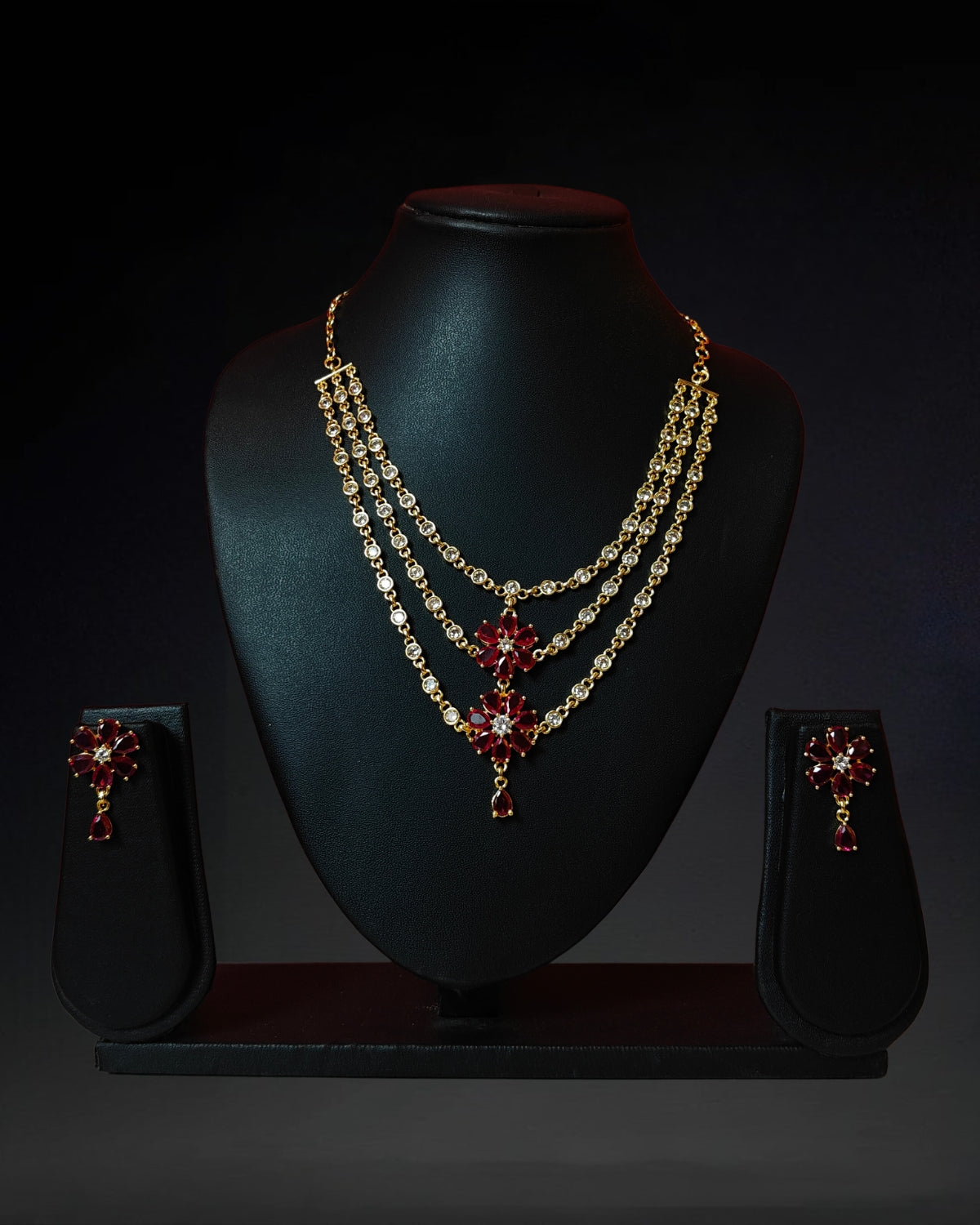 Flower design jewellery set