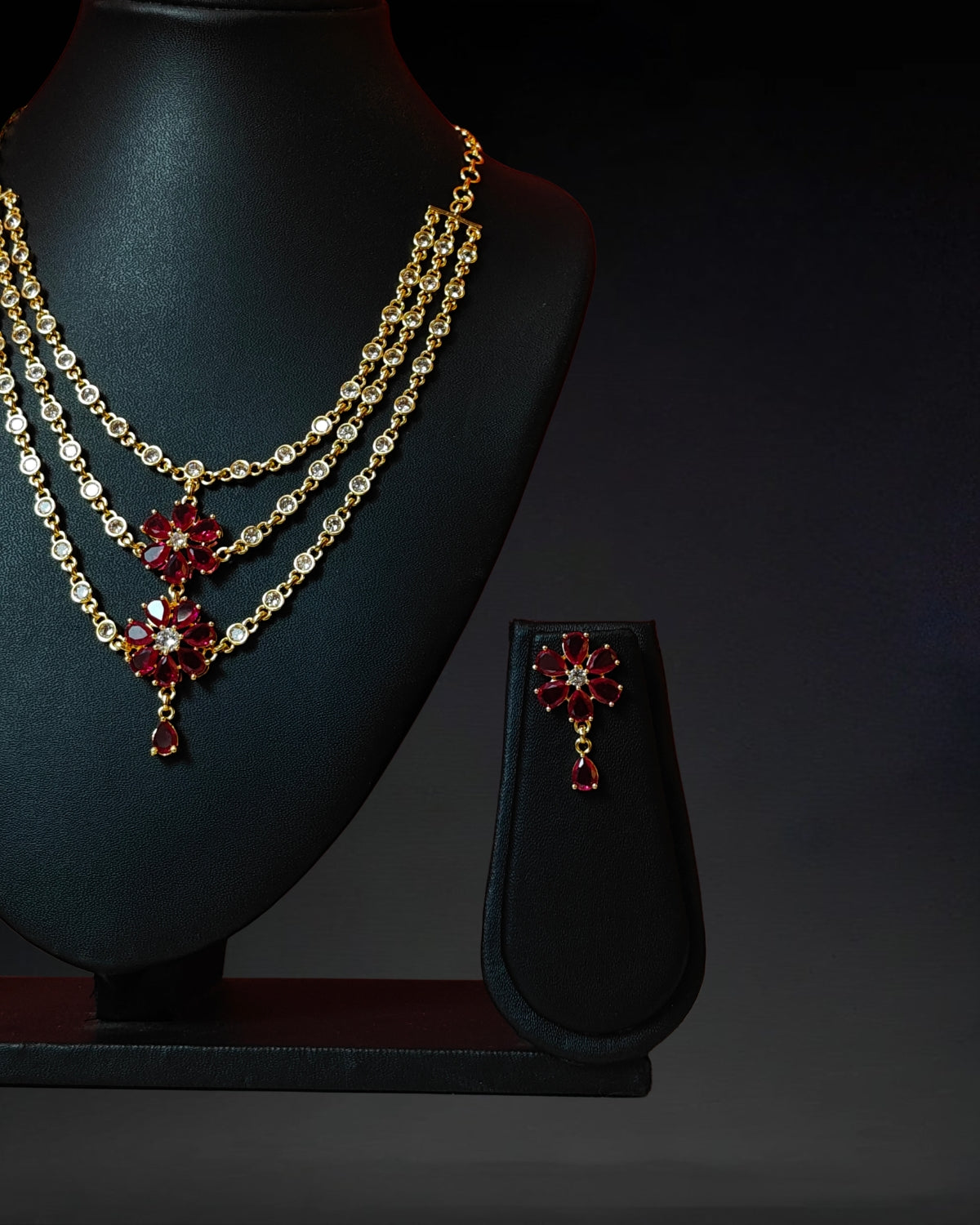 Flower design jewellery set
