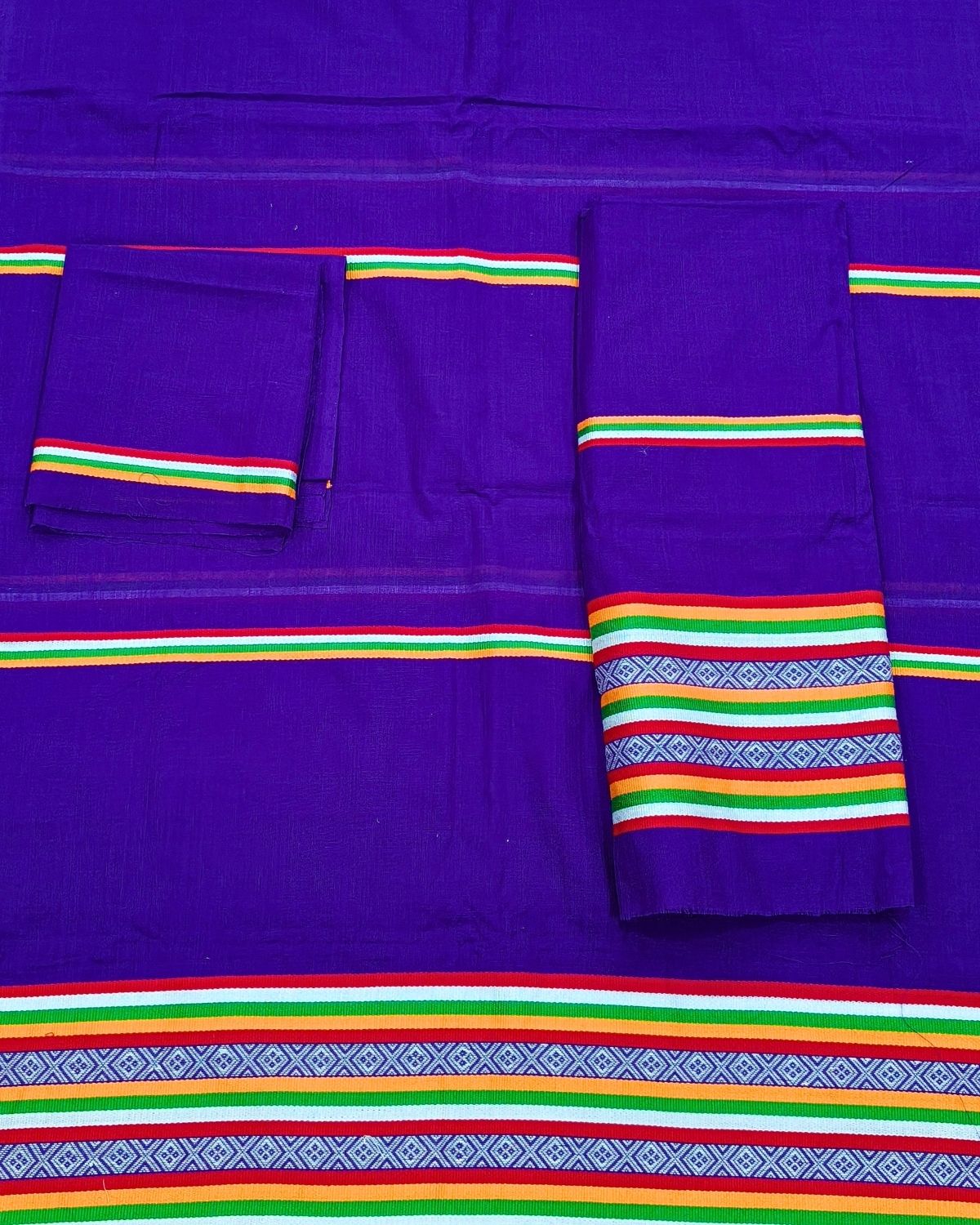 Ribi design Mising mekhela sador - Purple
