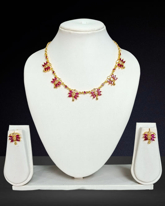 Pink stone butterfly set