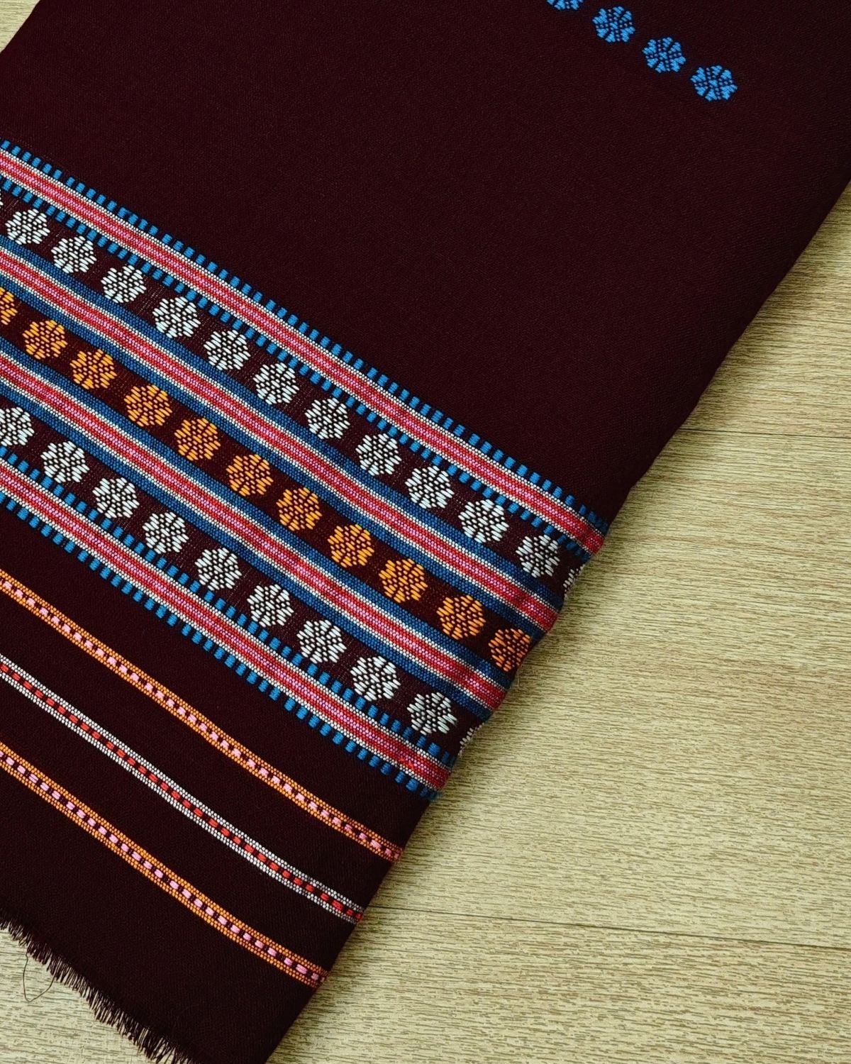 Gero design Mising mekhela sador -Brown