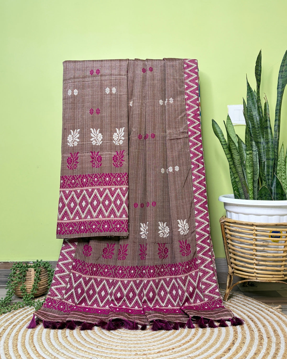 Tussar silk x Padmini cotton mekhela sador- Eri work