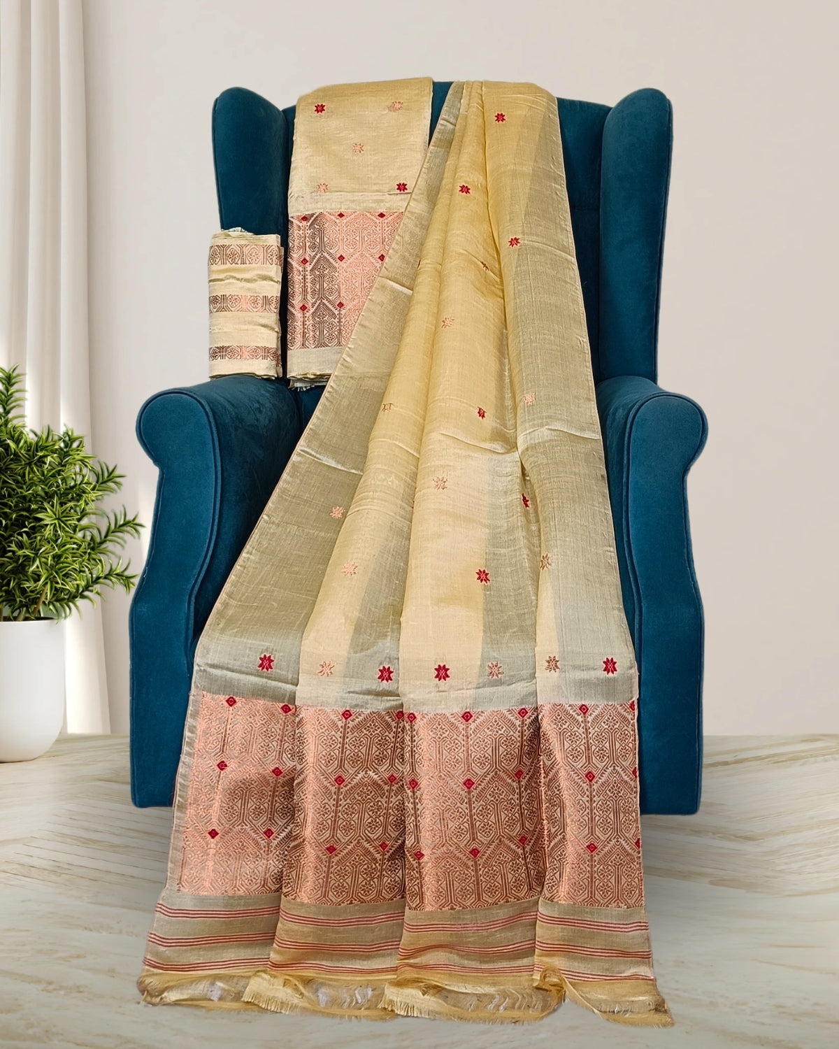 Mix dyed toss mekhela chadar