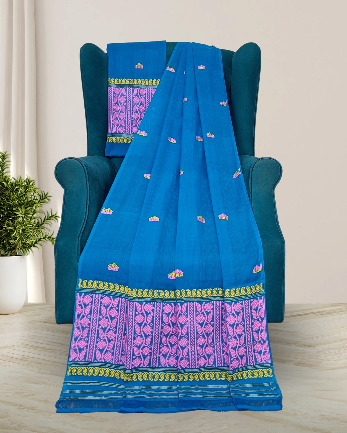 Mercerised cotton mekhela sador