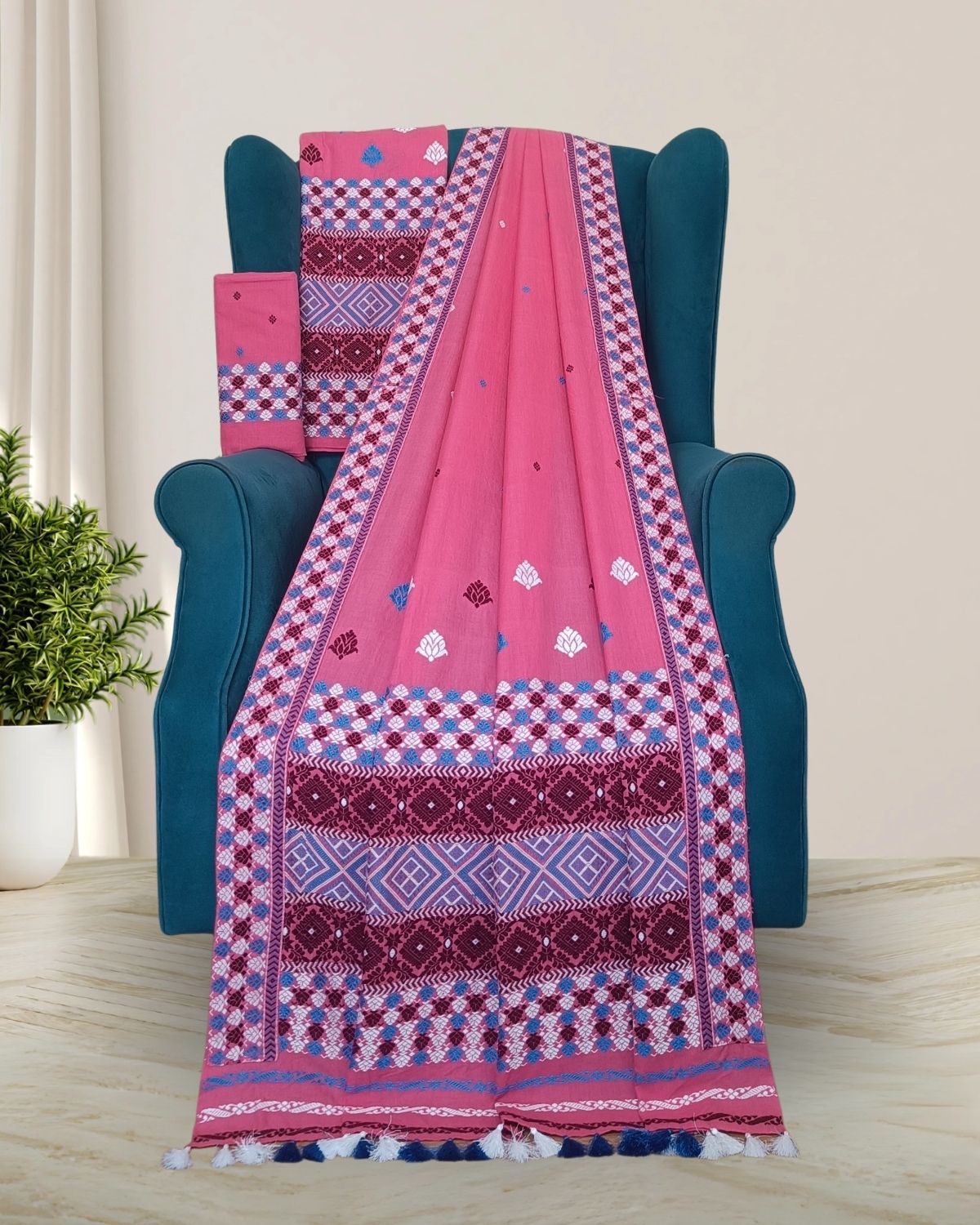 Reshmi cotton mekhela sador