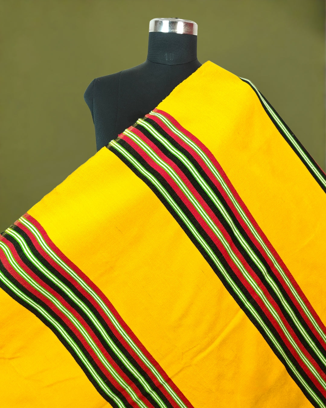 Mising Ribi design woolen Stole - Yellow