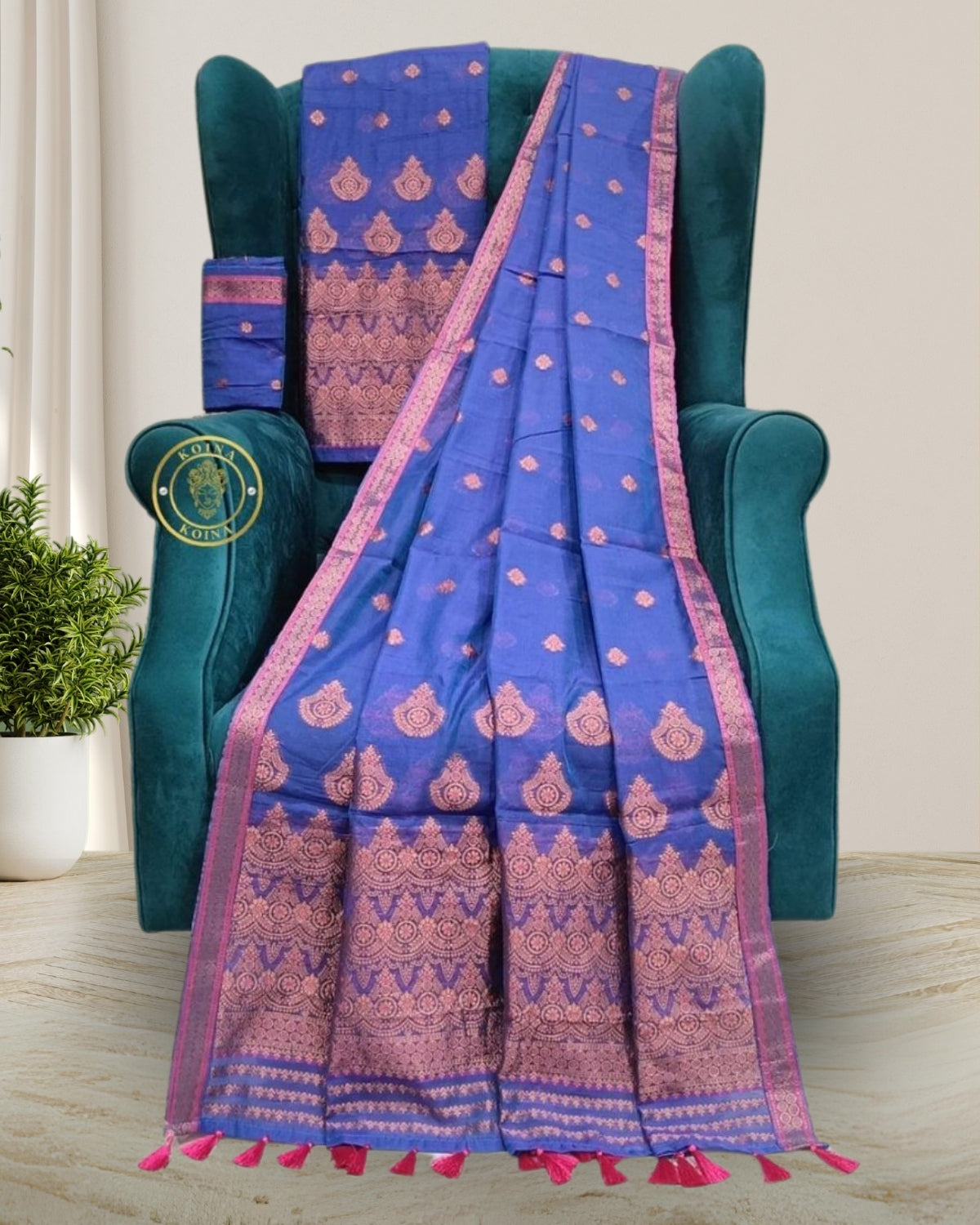 Slab cotton mekhela sador