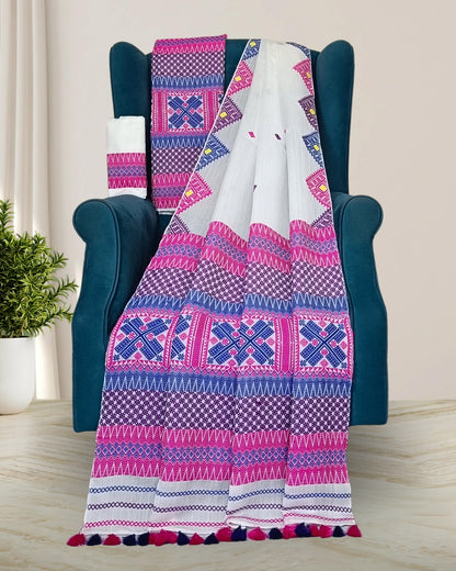 White designer mekhela sador