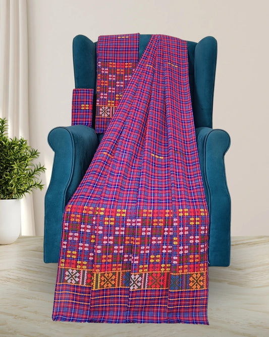 Pajok design Mising mekhela sador-Pink