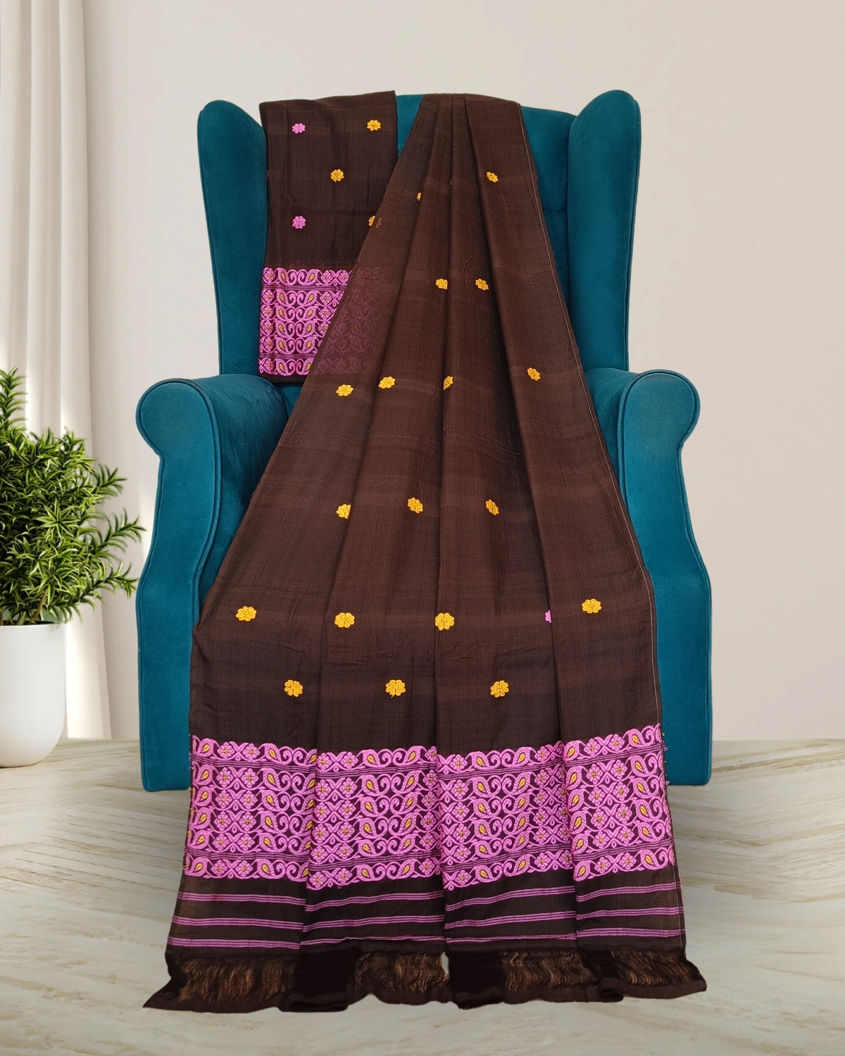 Mercerised cotton mekhela sador