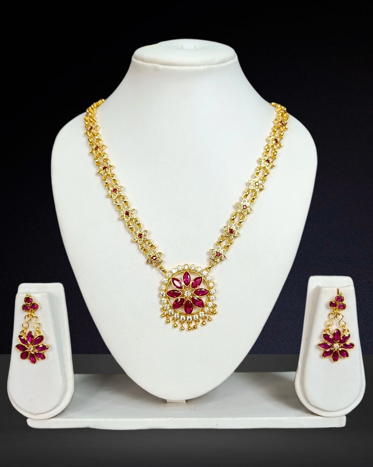 Pink stone flower set