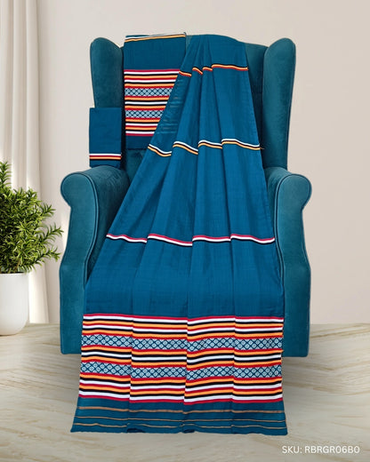 Ribi design Mising mekhela sador - Teal green