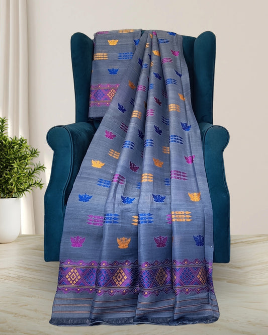 Butterfly design semi nuni mekhela sador