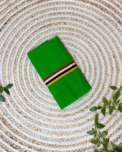Ribi design Mising mekhela sador - Parrot green