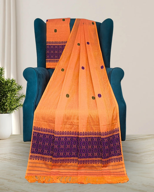 Mercerised cotton mekhela sador