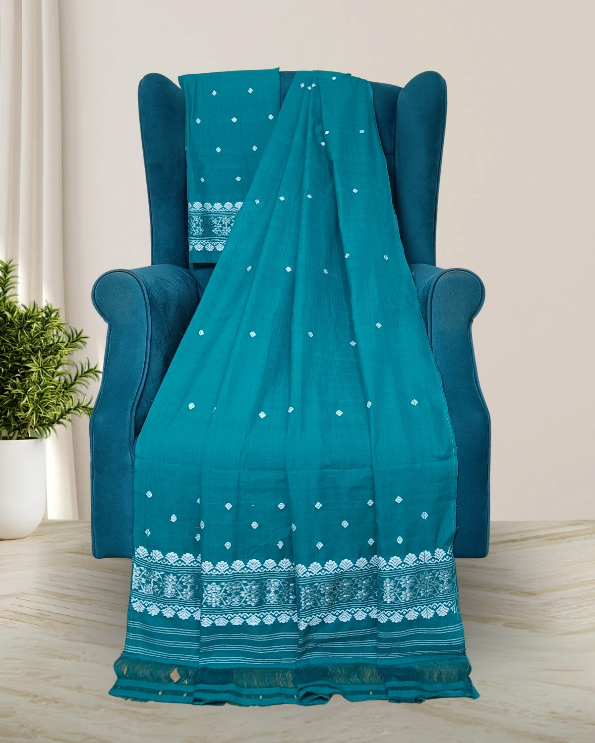 Mercerised cotton mekhela sador