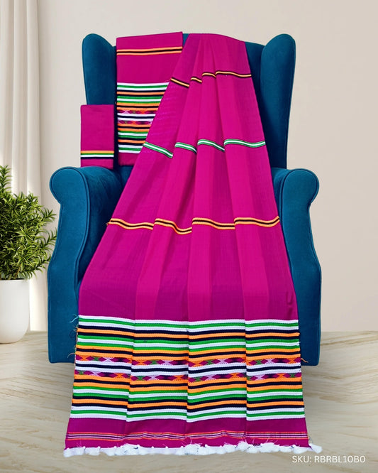 Ribi design Mising mekhela sador - Pink