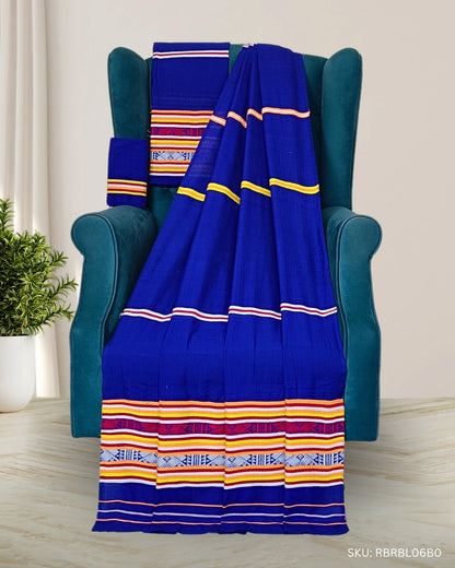 Ribi design padmini cotton Mising mekhela sador - Blue