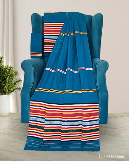 Ribi design Mising mekhela sador - Teal green