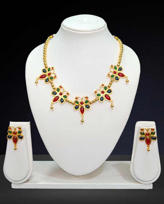 Multicolor butterfly golpata set