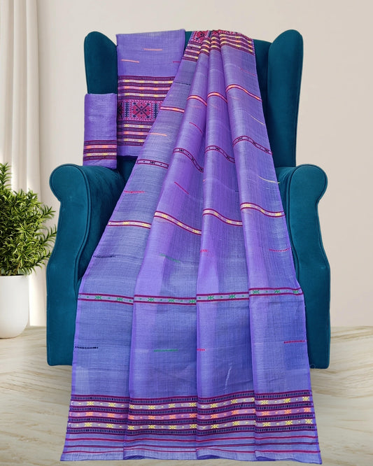 Semi nuni Mising mekhela sador - Purple
