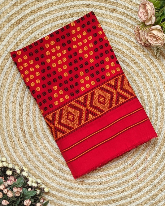 Red padmini cotton Mising mekhela sador