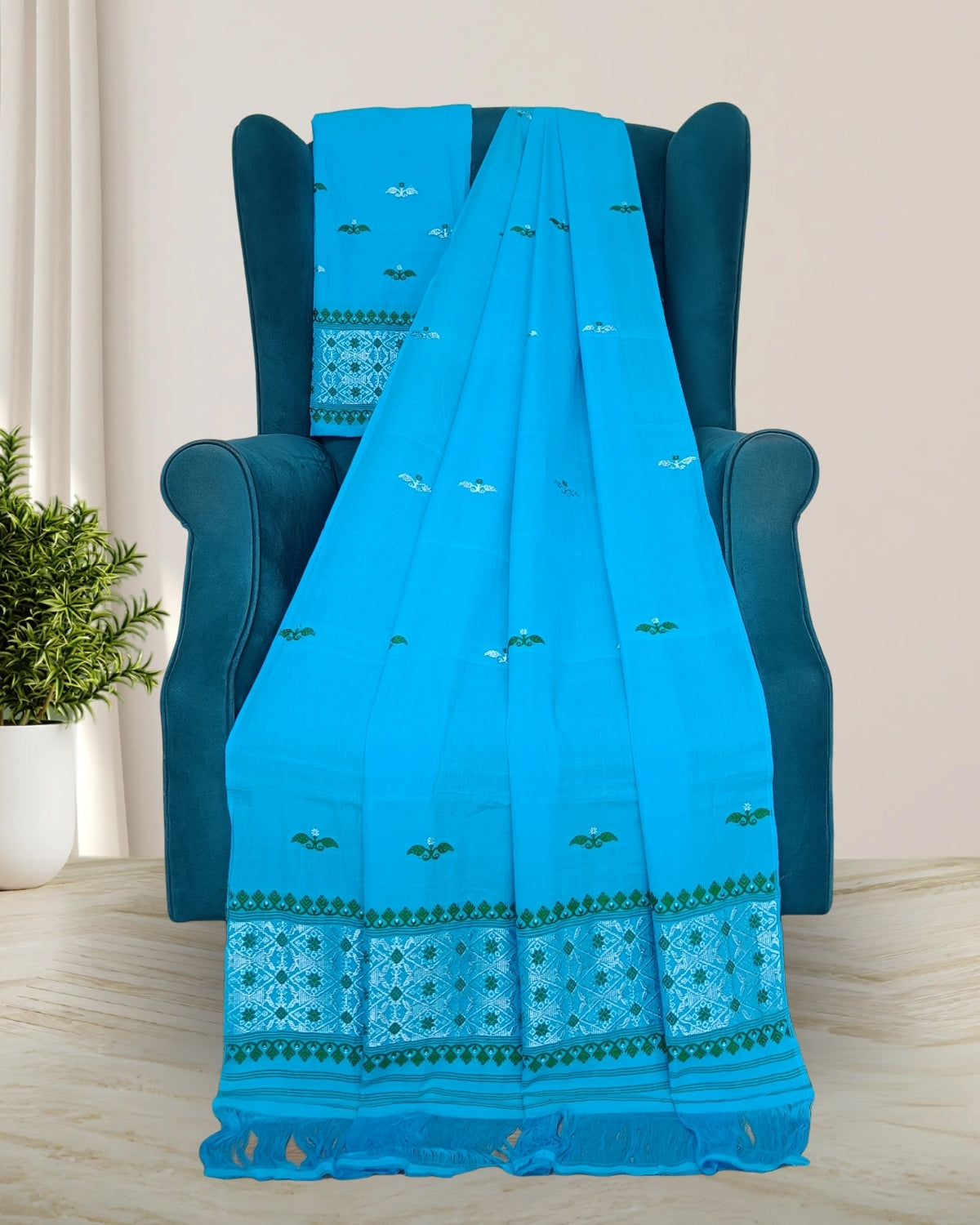 Mercerised cotton mekhela sador