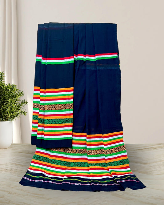 Ribi design Mising mekhela sador - Black