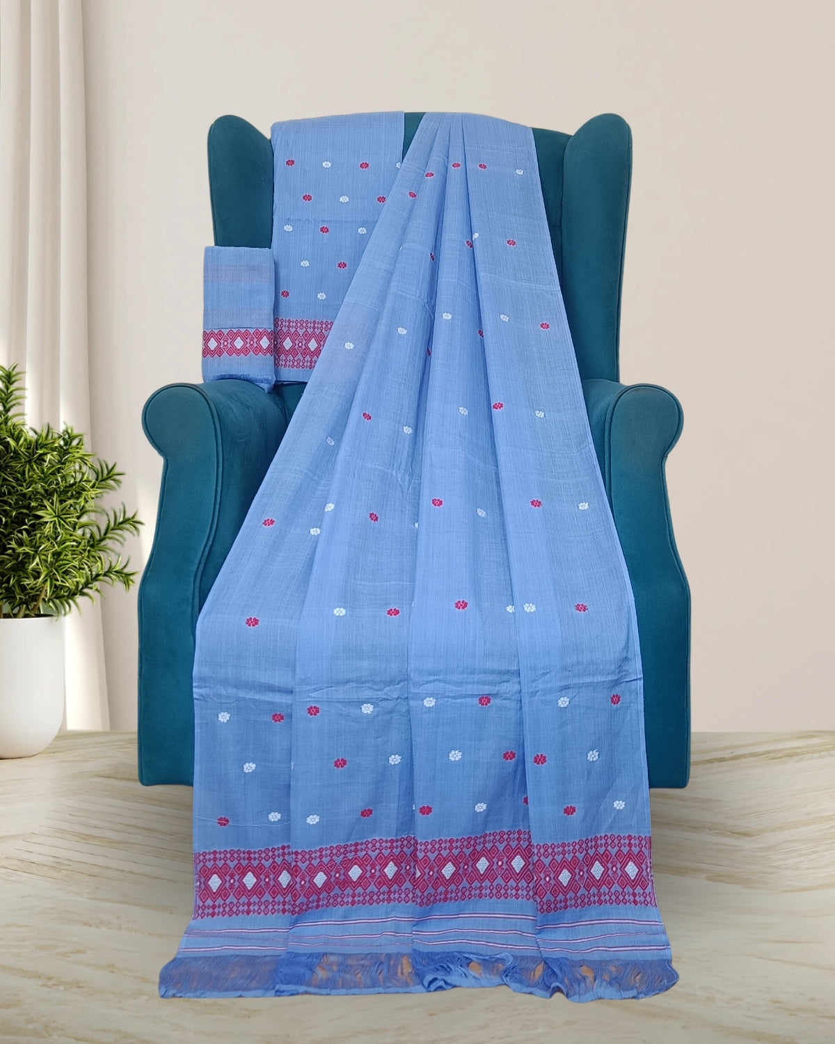 Mercerised cotton mekhela sador