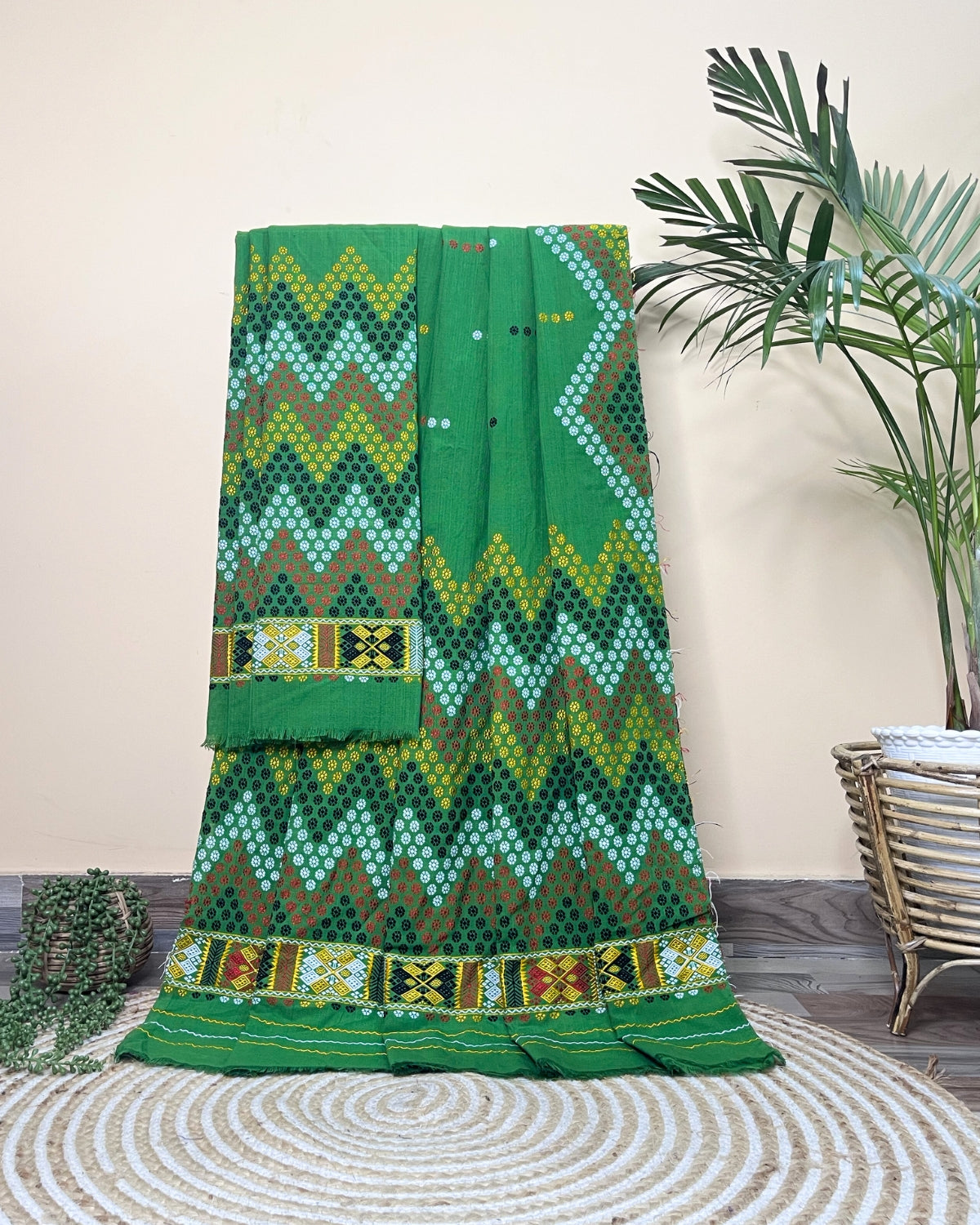 Green padmini cotton Mising mekhela sador