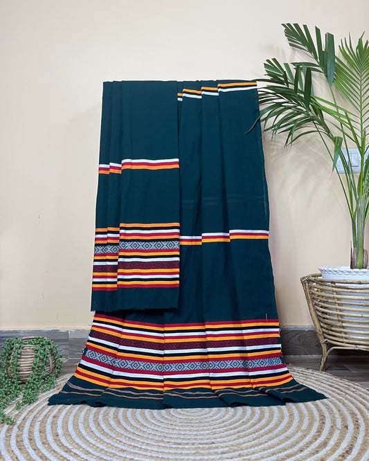 Ribi design Mising mekhela sador - Black