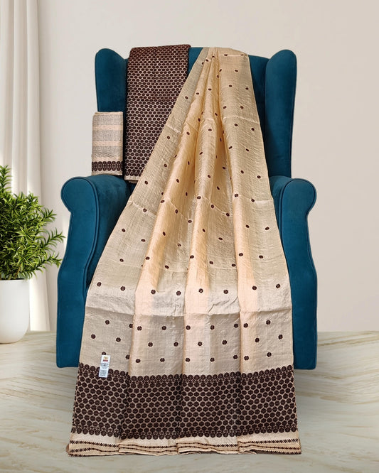 Tussar silk mekhela sador