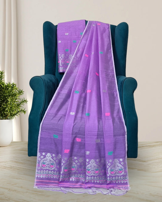 Staple cotton mekhela sador