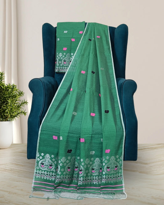 Staple cotton mekhela sador