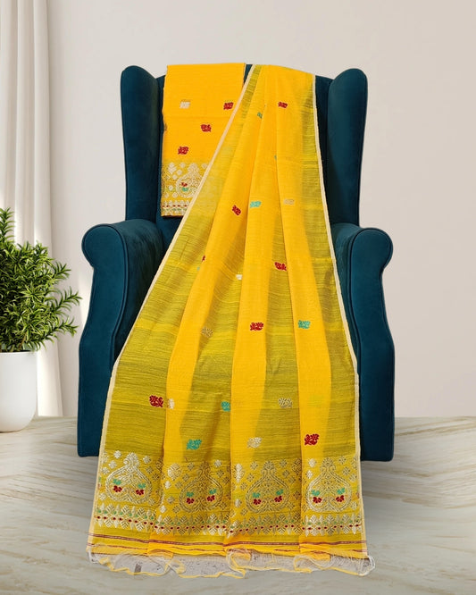Staple cotton mekhela sador