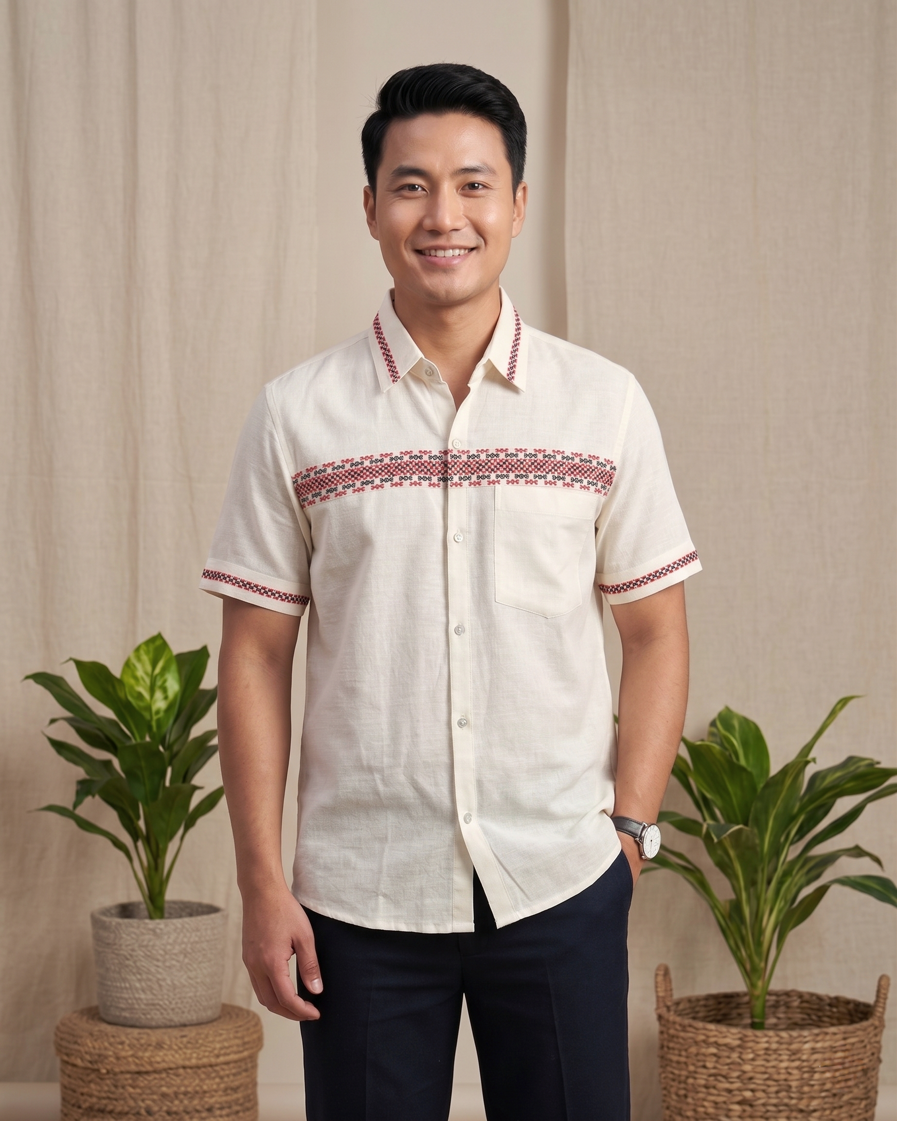 Handloom cotton shirt - White