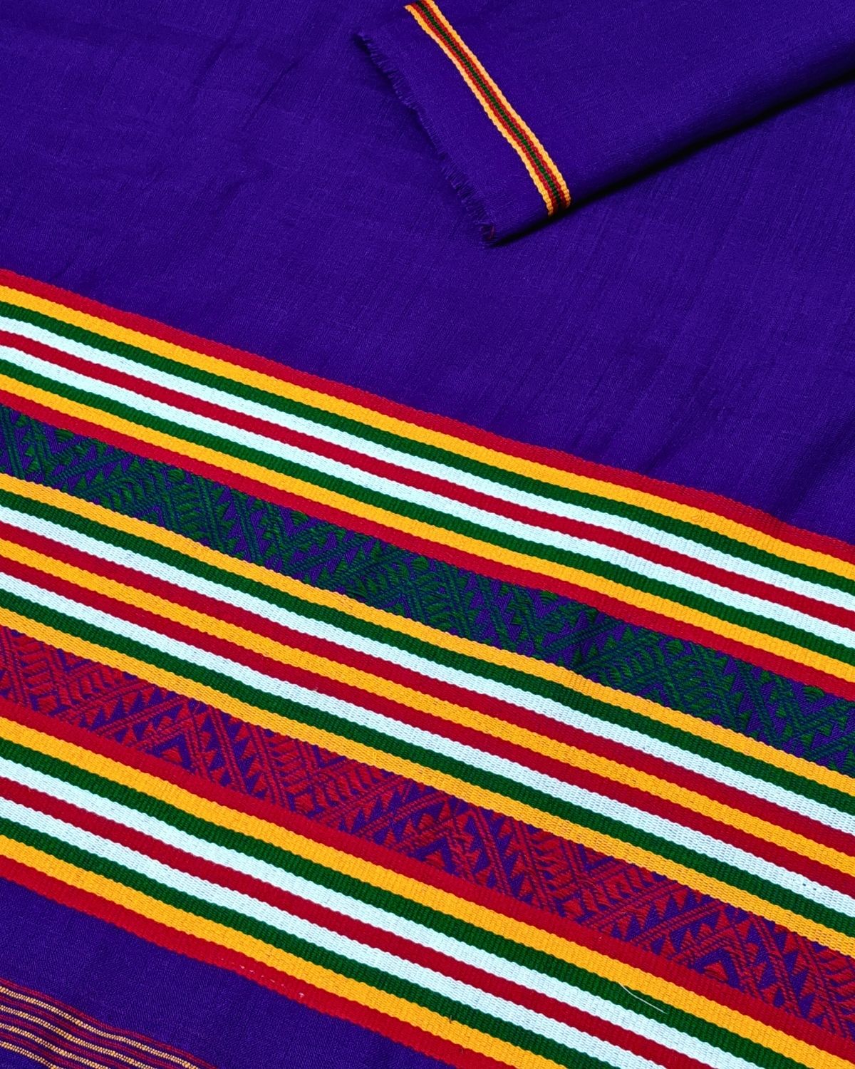Ribi design Mising mekhela sador - Purple