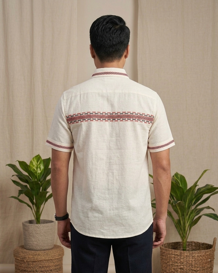 Handloom cotton shirt - White