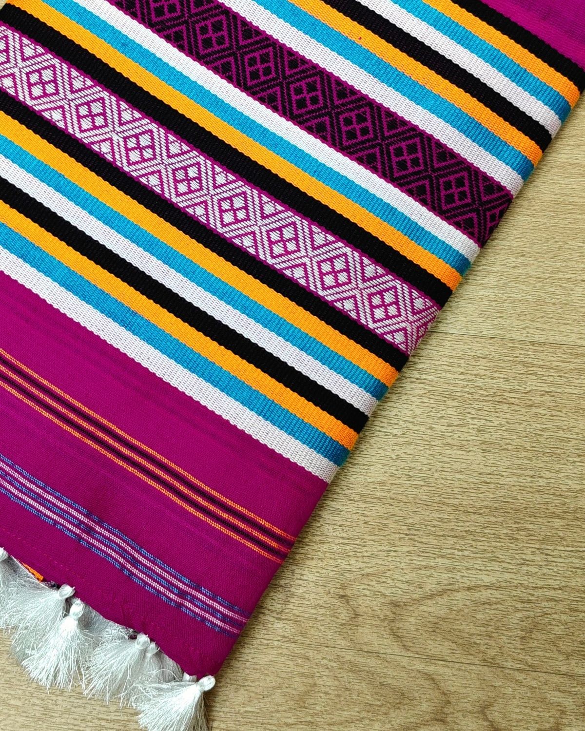 Ribi design Mising mekhela sador - Pink