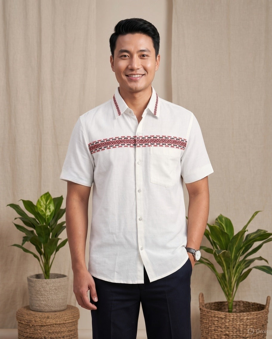 Handloom cotton shirt - White