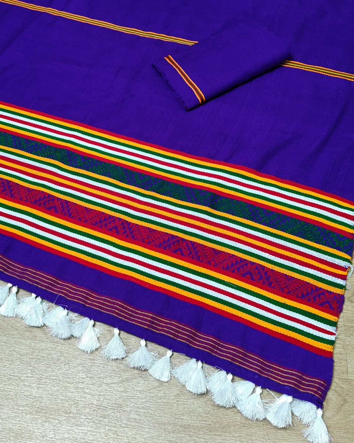 Ribi design Mising mekhela sador - Purple