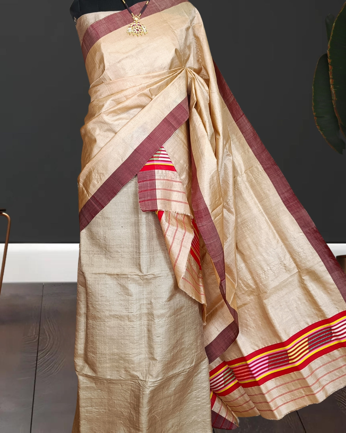 Tussar silk single sador